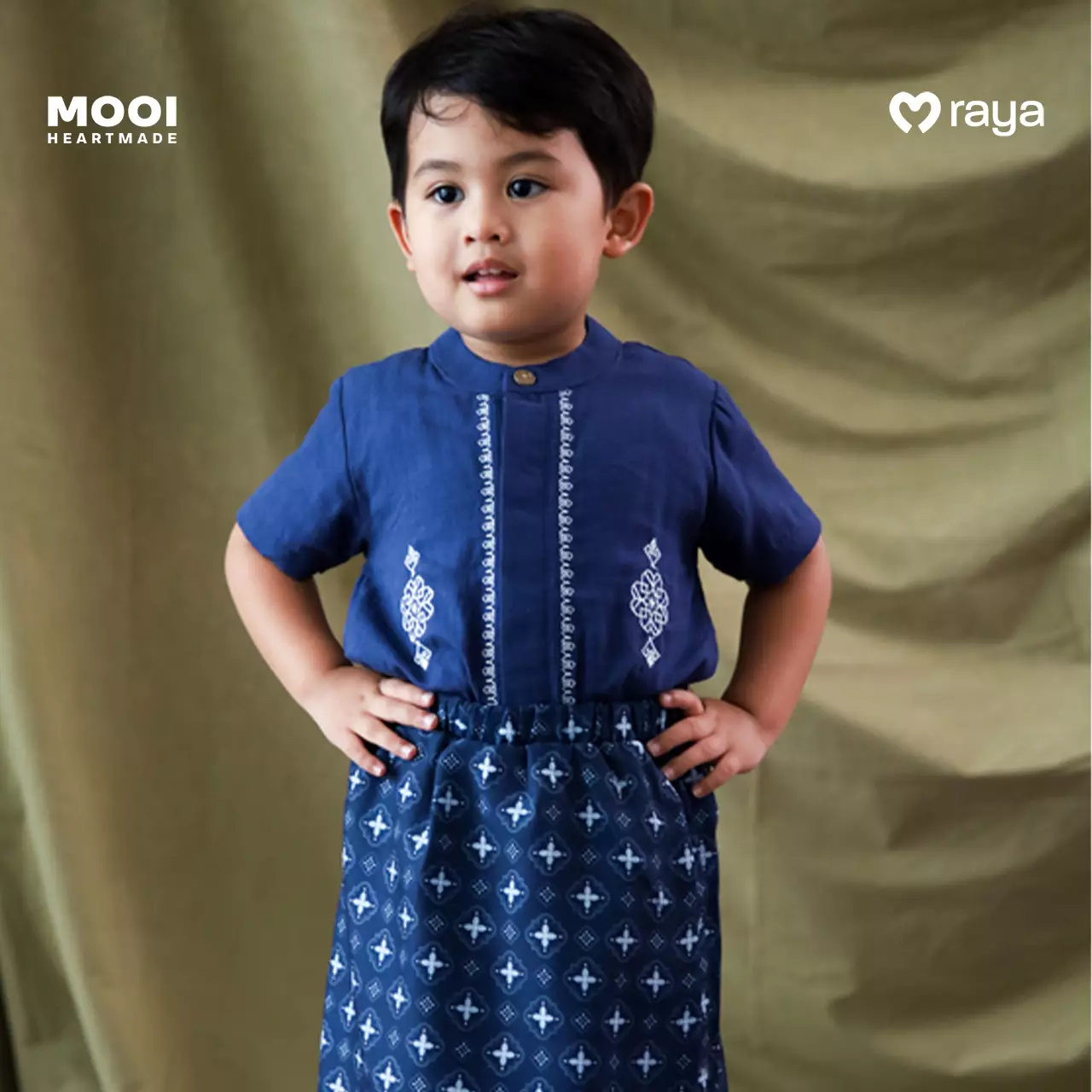 Mooi Sarung Print Sarung Anak Laki - Laki Raya Collection - Brown Beige