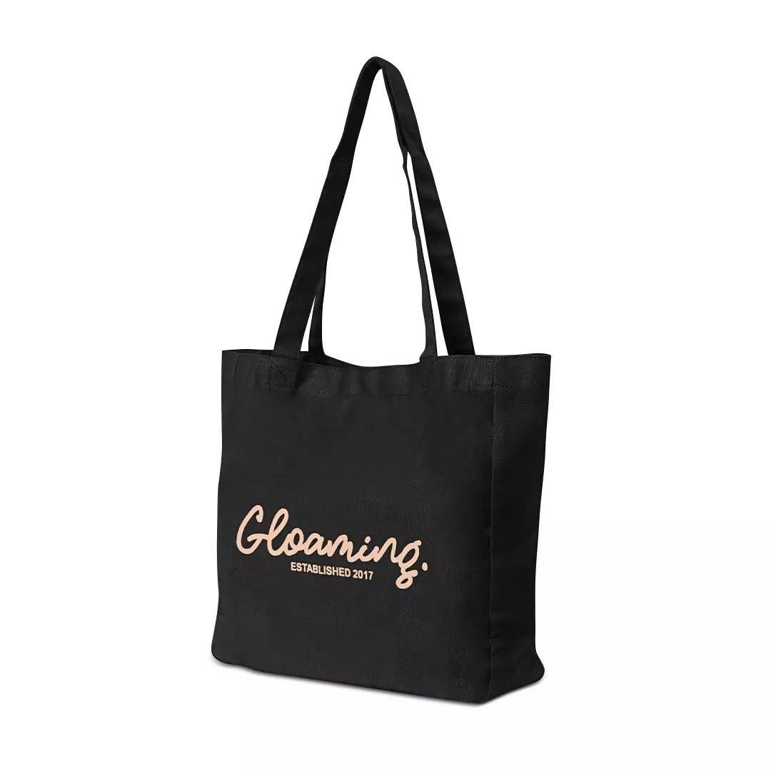 Gloaming Totebag Kanvas Black Resleting Tas Kuliah