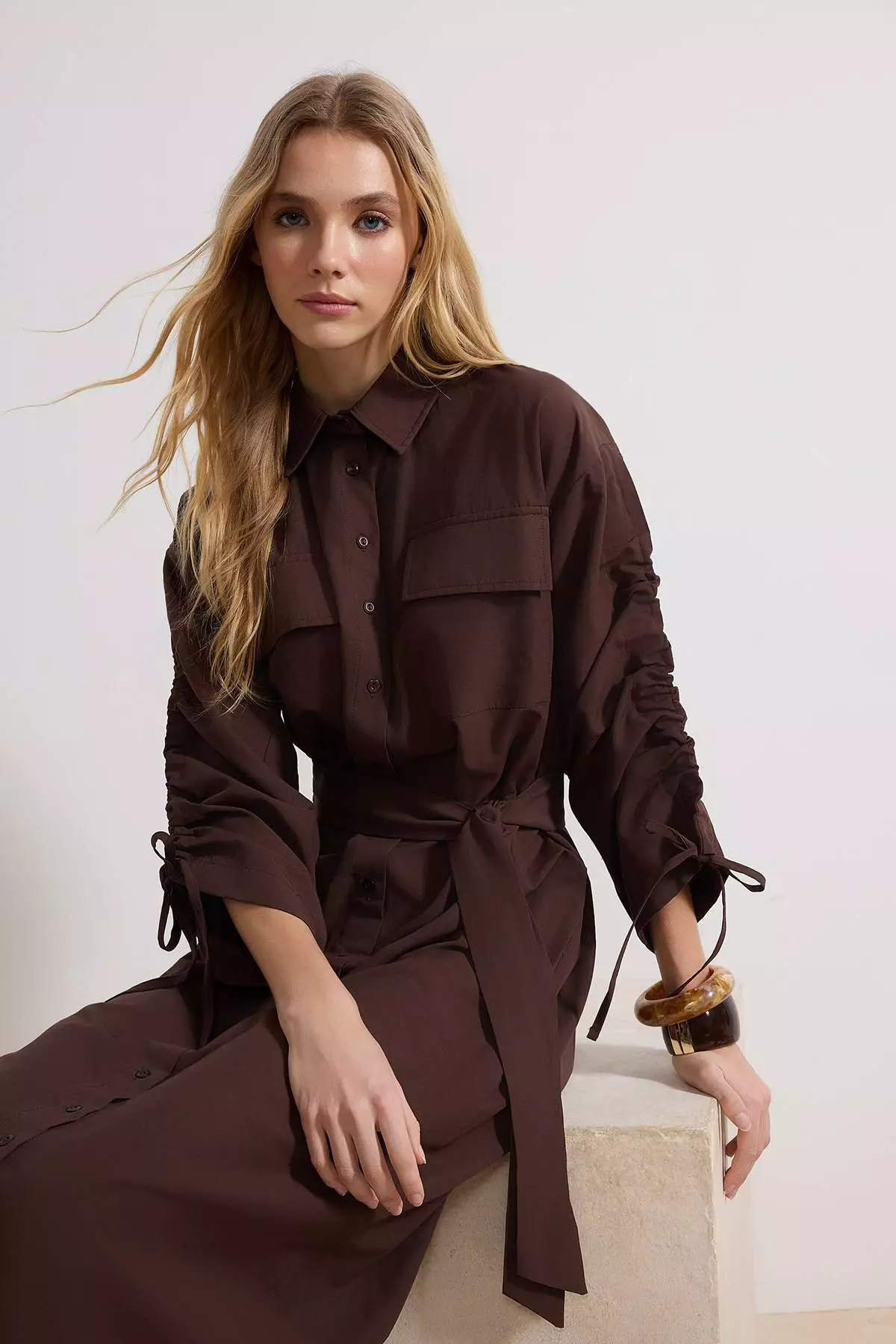 MODEST Belted Midi Dress