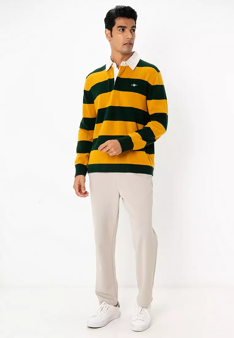 Lambswool Striped Rugger Polo