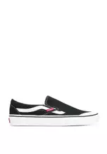 All black deals vans white stripe