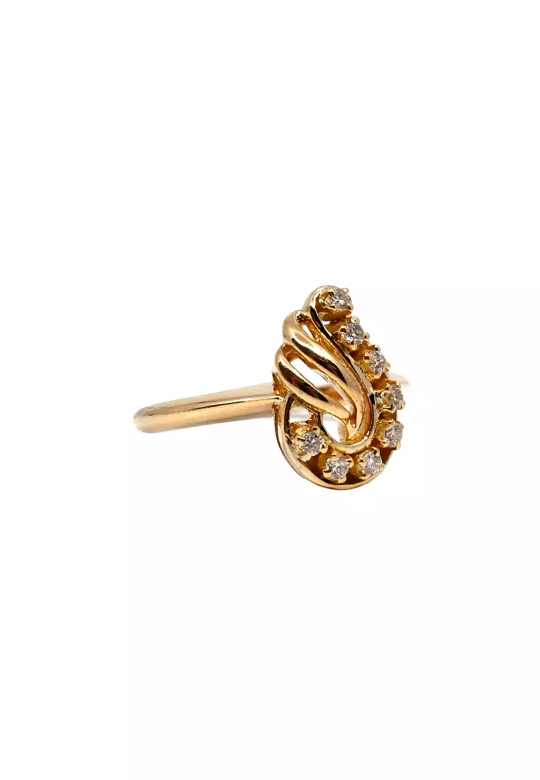 14K Yellow Gold Lady Ring with Diamonds