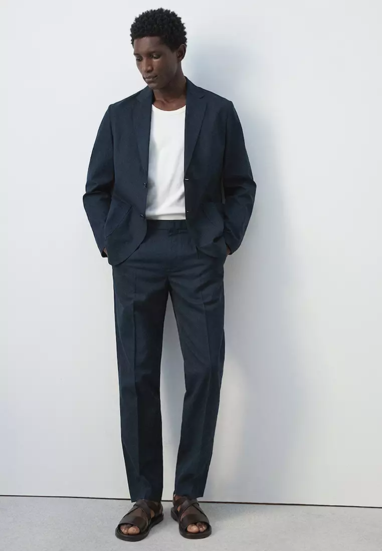 Slim-Fit Suit Jacket Made From A Linen-Lyocell Blend
