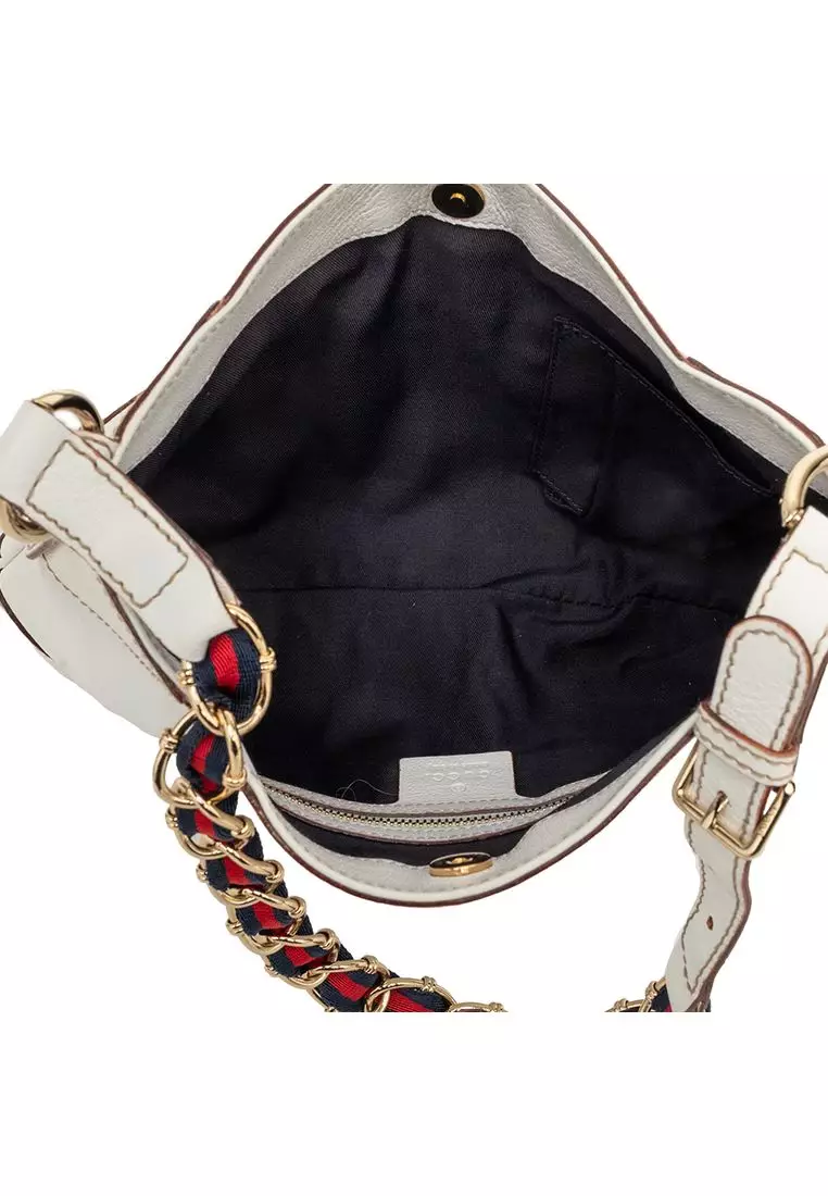 Pre-Loved Gucci Calfskin Web Capri Ranch Kid Shoulder Bag