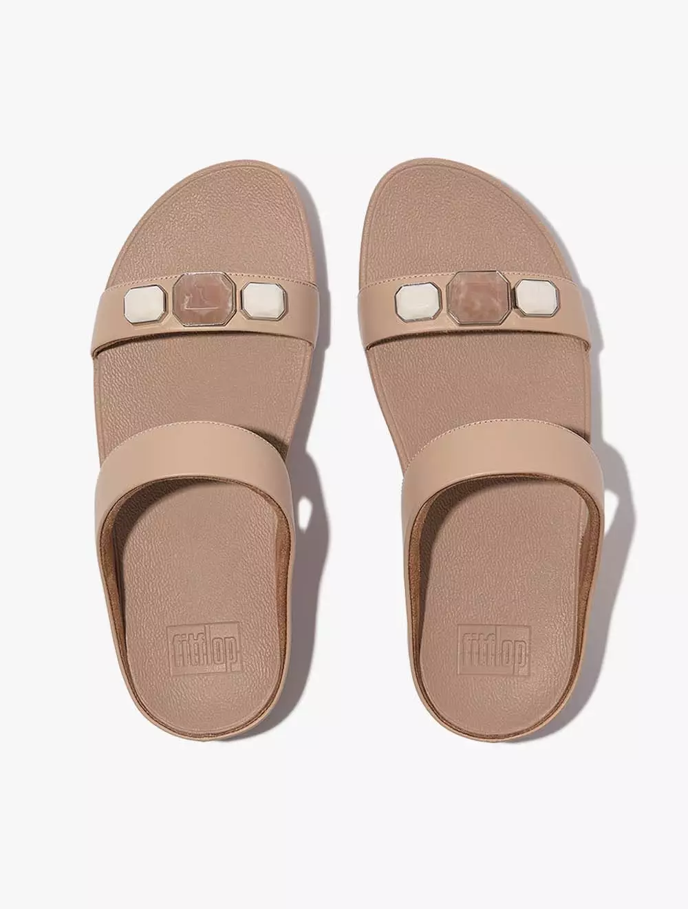 Leather Fino Shellstone Slides Fitflop Women's Fino Shellstone