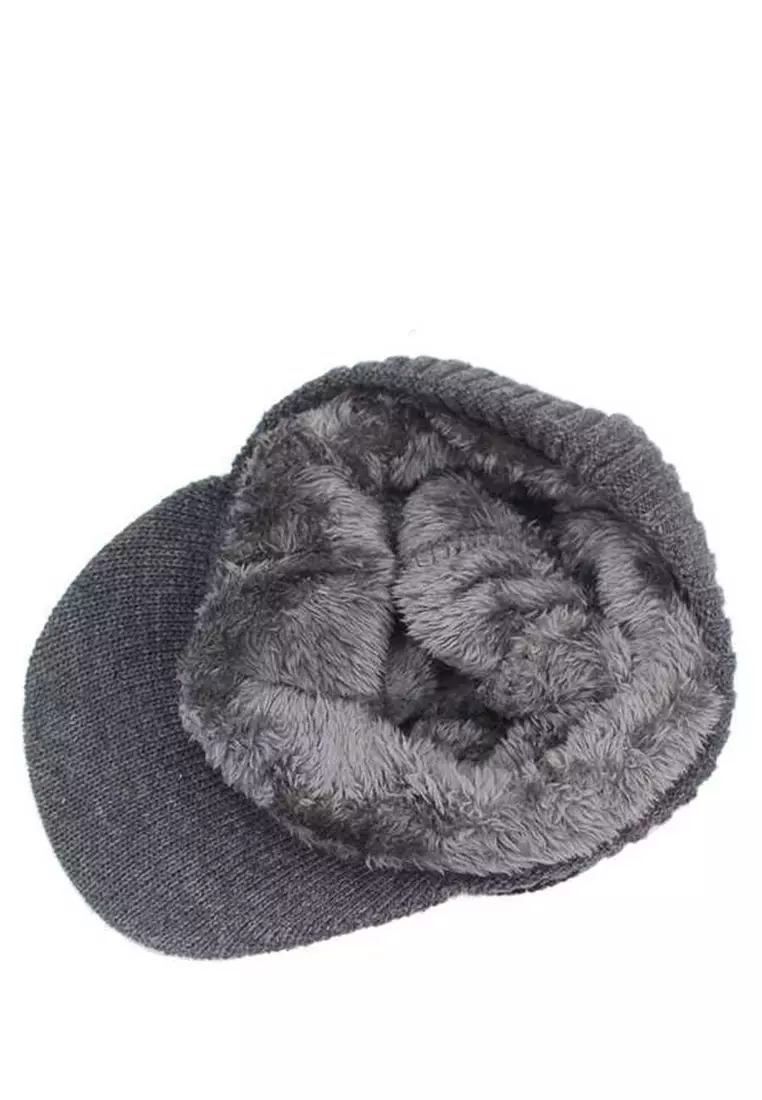 Cayson Topi Musim Dingin Rajut Pria Winter Knitted Caps Beanies Material Wool ORIGINAL - Grey