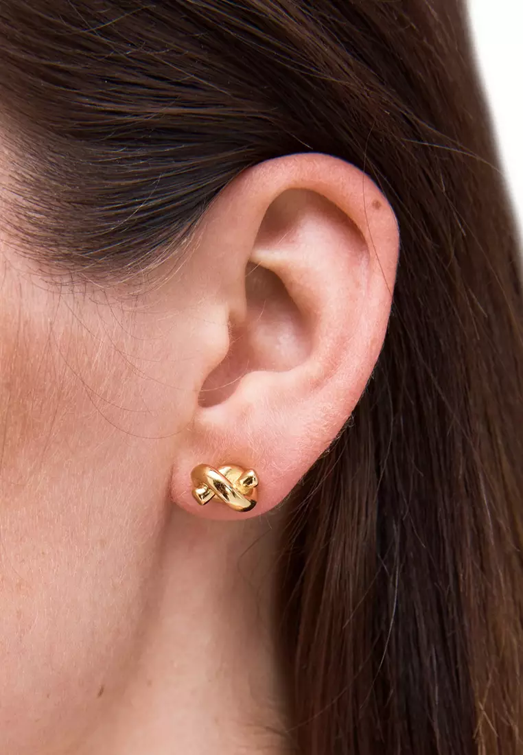 Sailor's Knot Studs Earrings in Gold o0r00064