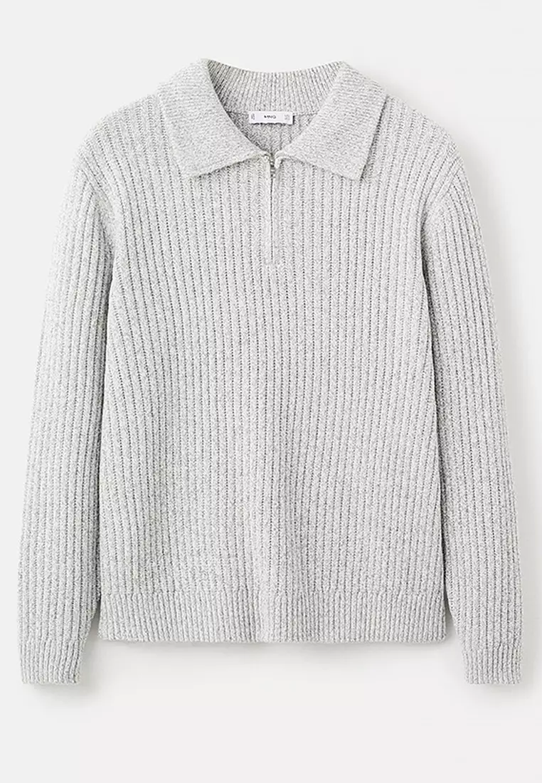 Wool-Blend Sweater With Zip