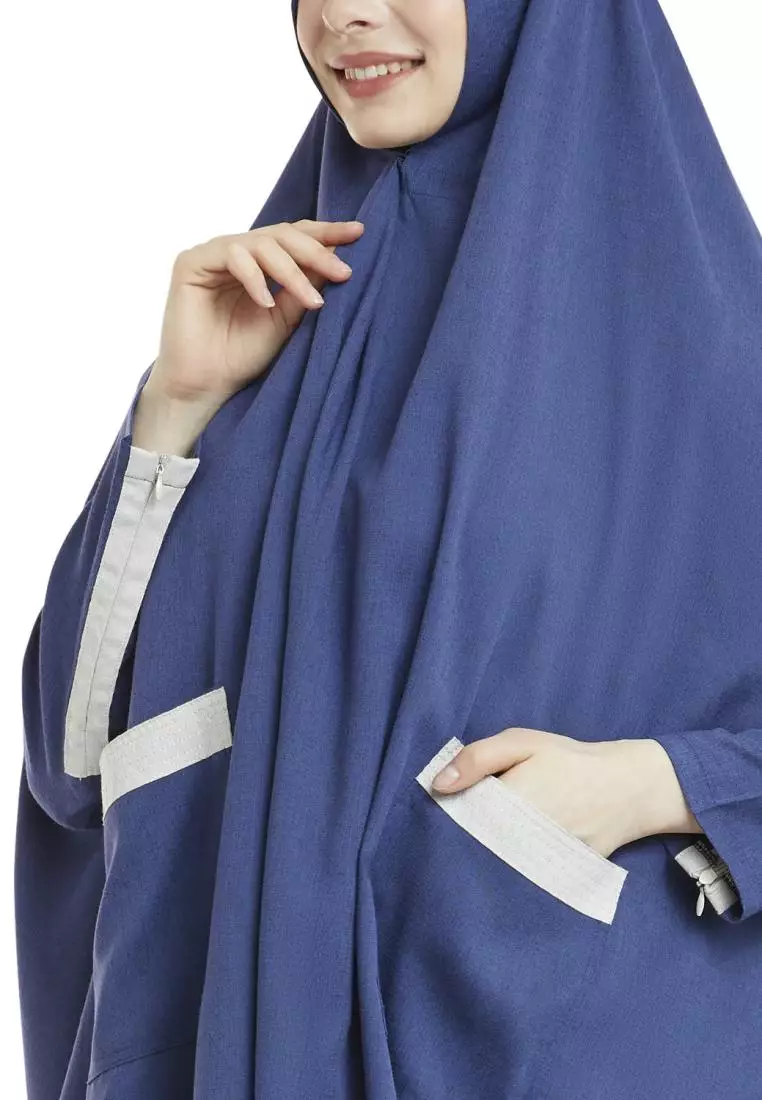 Queenza Set Gamis Wanita Muslimah By Zayidan Shofiyah - Biru