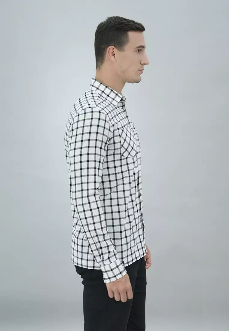 LGS - Macario Shirt - Kemeja Casual Pria - Lengan Panjang - Motif Kotak-Kotak - Reguler Fit Kain Katun