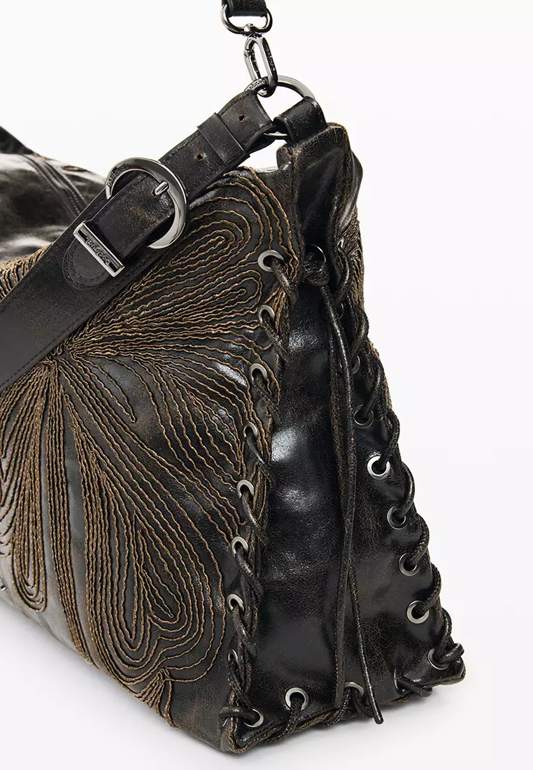 Buy Desigual Large Floral Embroidered Shoulder Bag 2026 Online | ZALORA