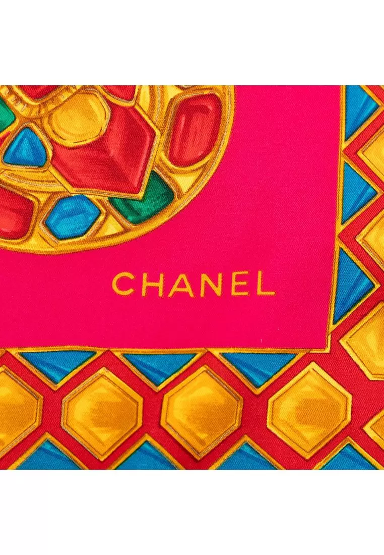 Pre-Loved Chanel Cc Gripoix Silk Scarf