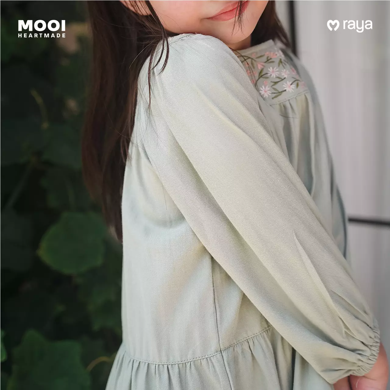 Mooi Dress Anak Gamis Anak Perempuan Raya Collection Alara Dress V1 - Dusty Blue