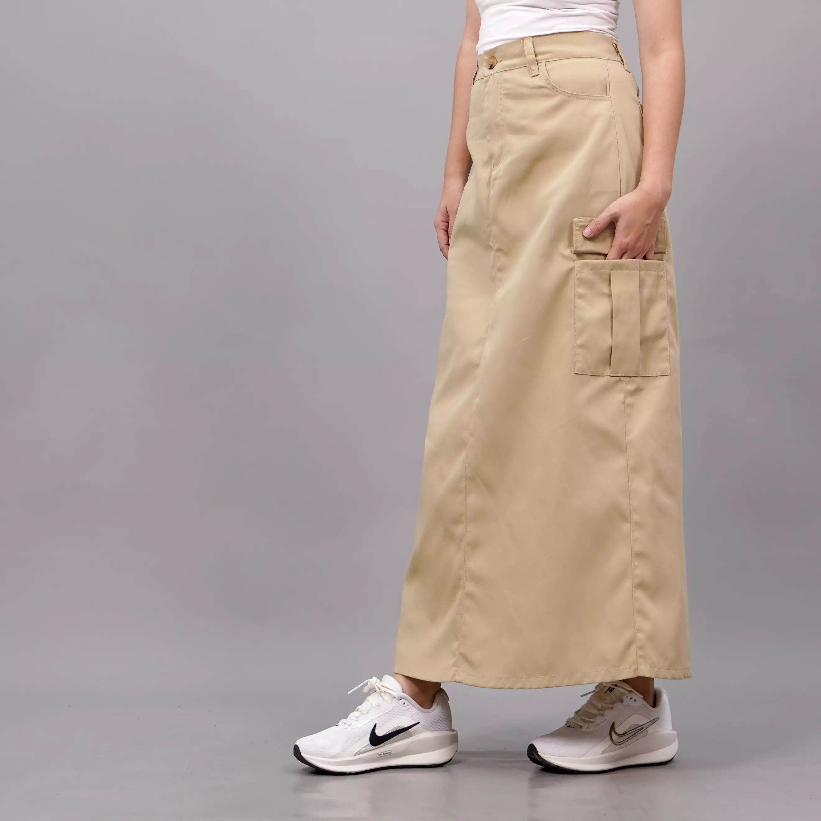 MAGGIE Rok Cargo Kekinian Rok Model Terbaru Rok Kargo - KREM