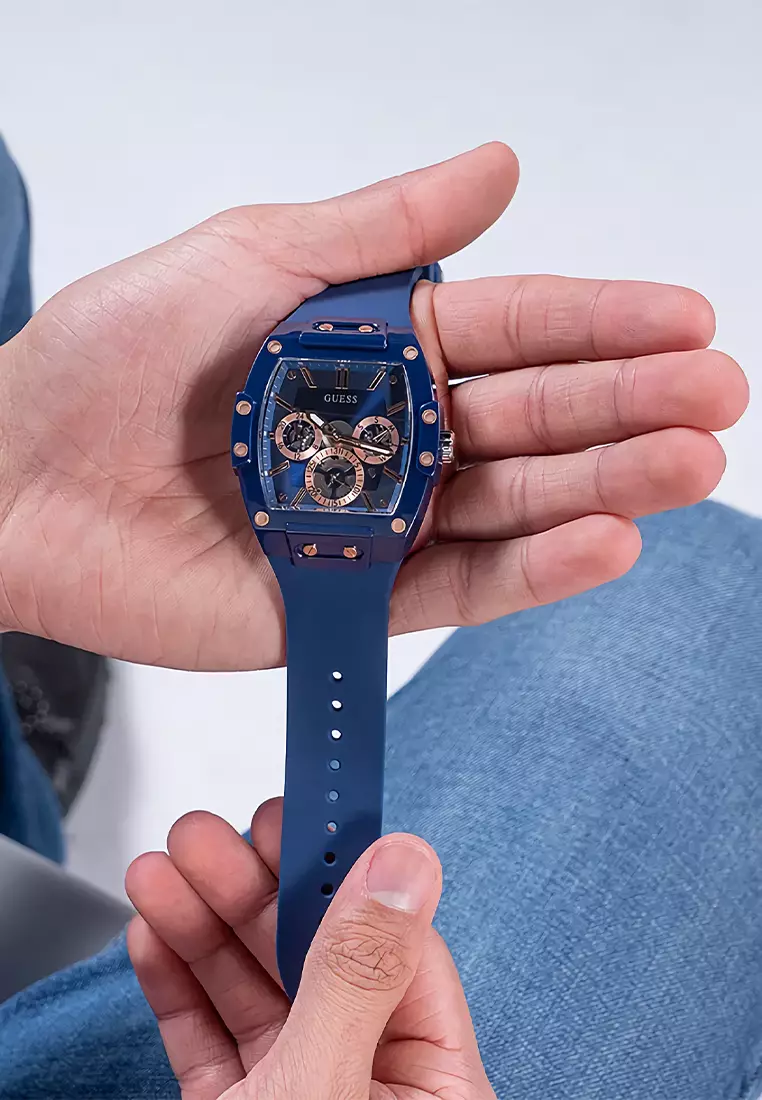 Guess GW0203G7 - Jam Tangan Pria - Blue - Silicone Watch