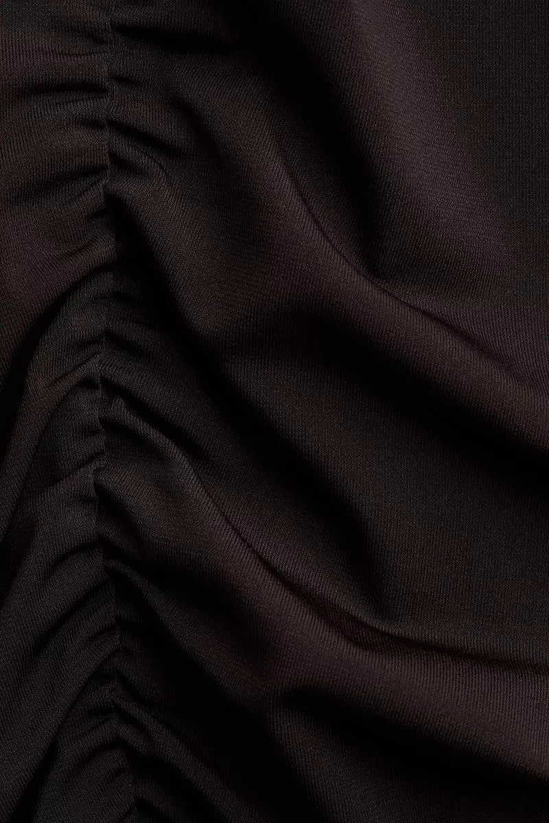 Draped long-sleeved top