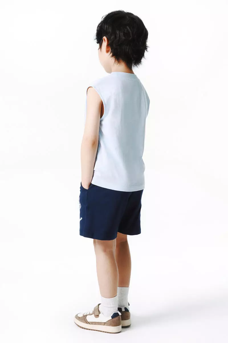 Printed cotton sweatshirt shorts