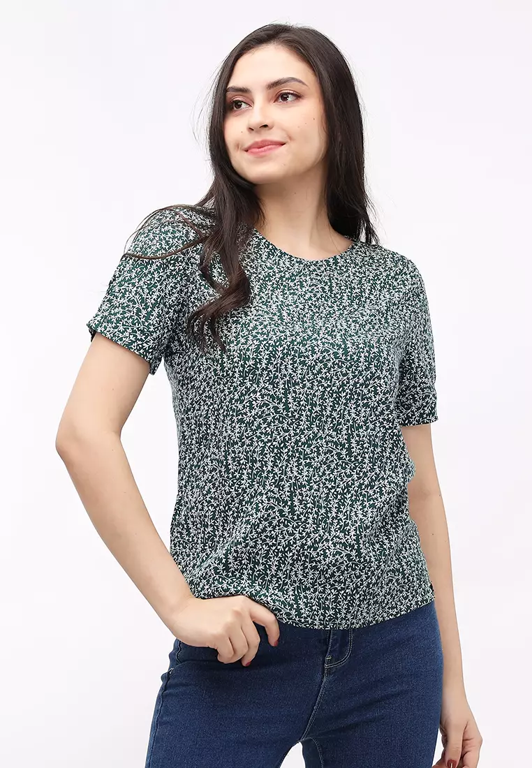 Buy Crissa Woven Printed Rayon Short Sleeves Blouse 2024 Online ...