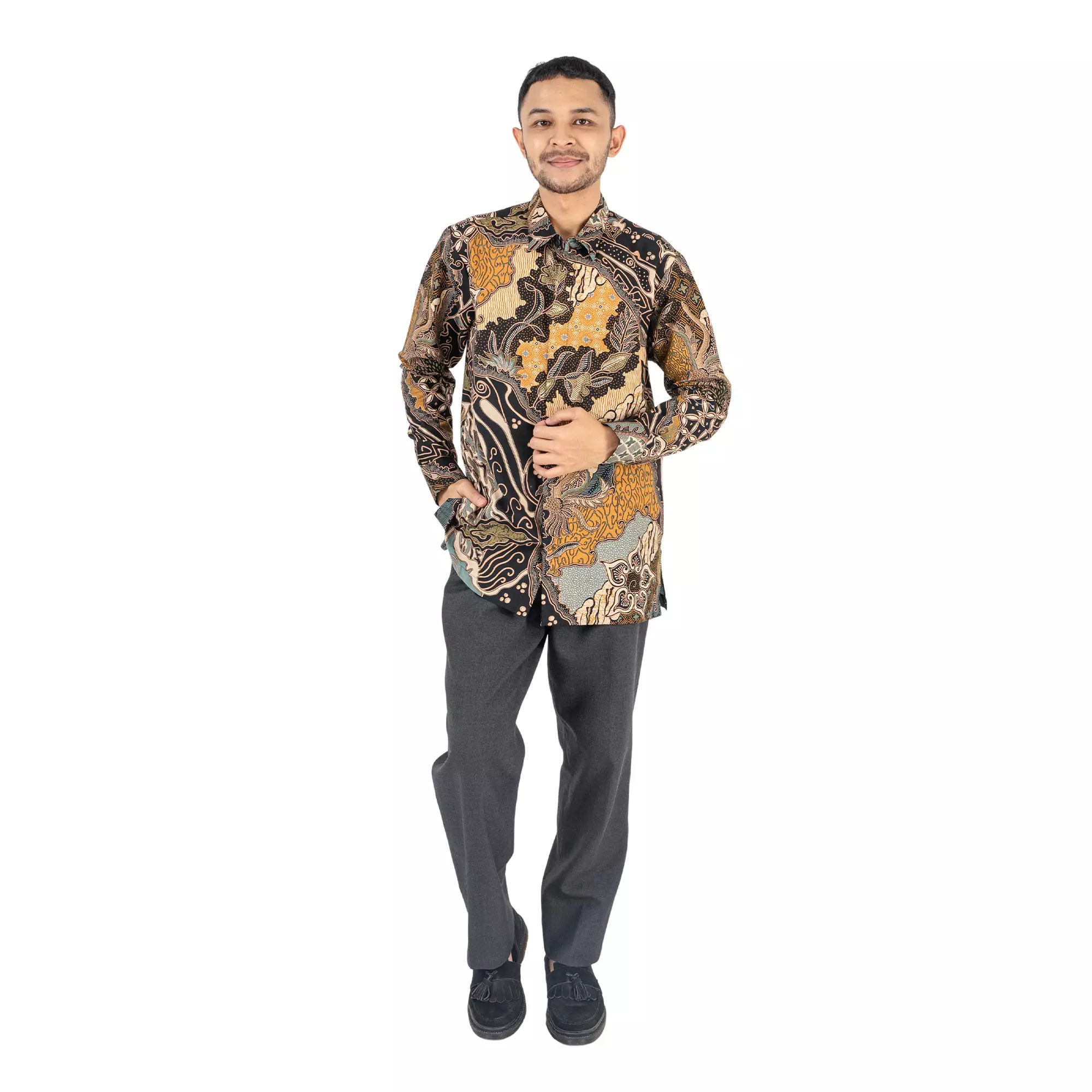 Kemeja Batik Pria - Bhatara Batik Ashton - Atasan Kemeja Batik Lengan Panjang