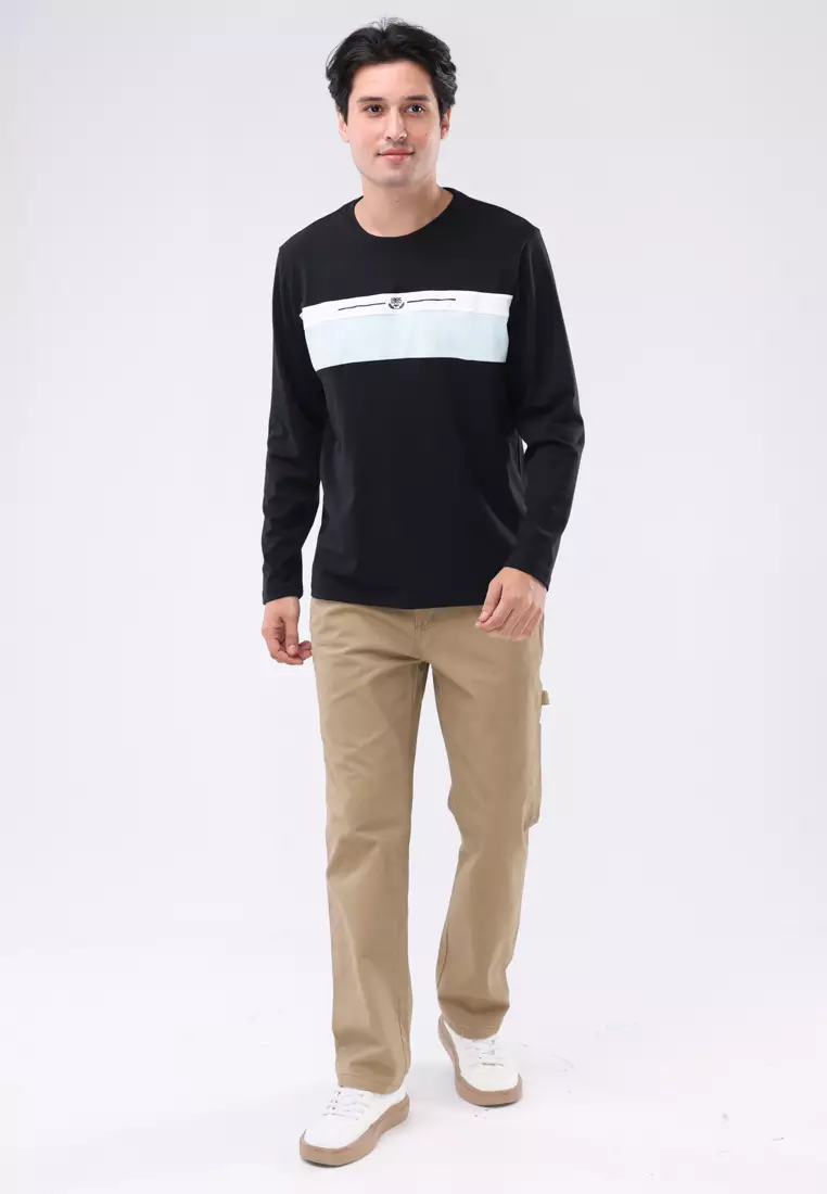 Round Neck Streaky Long Sleeves