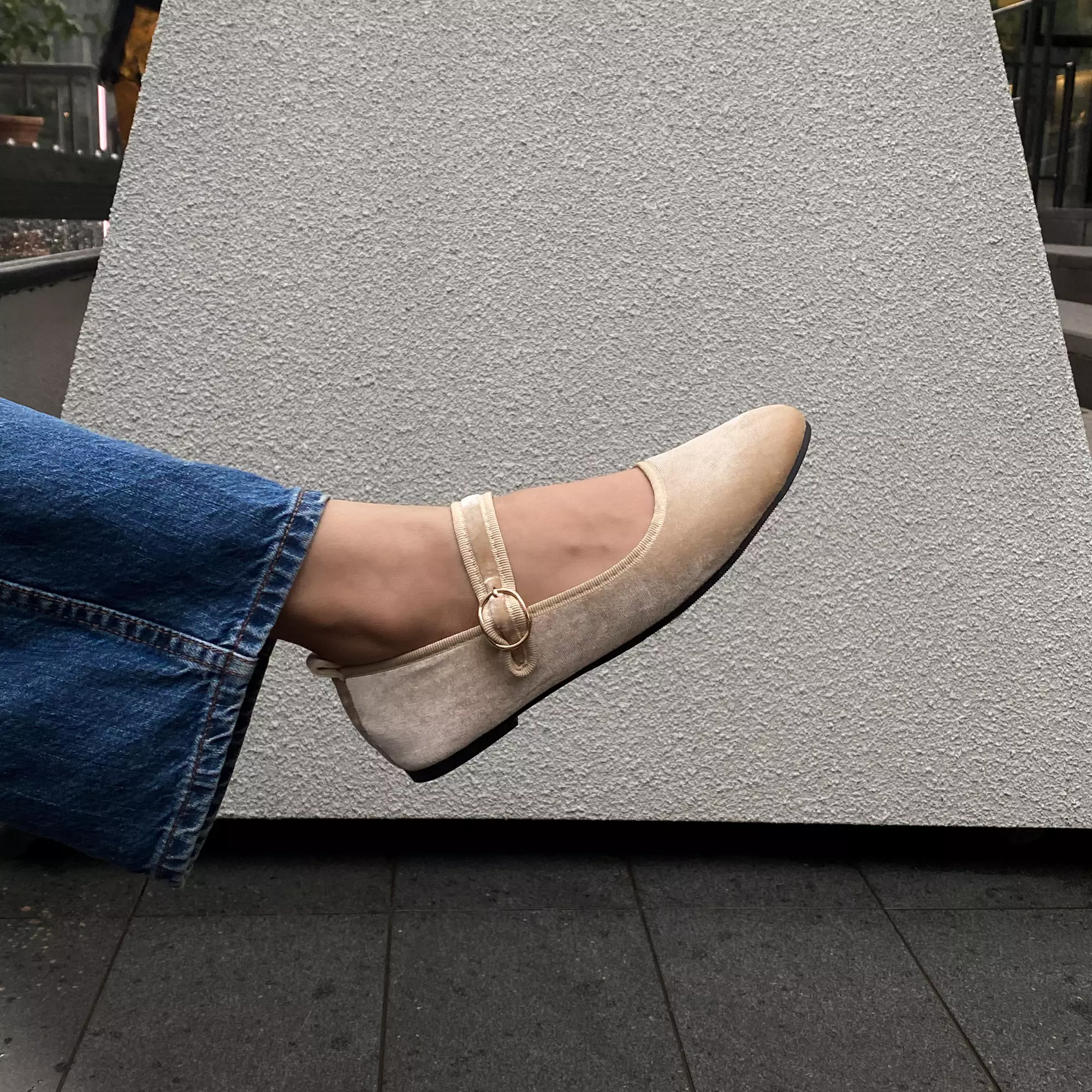 Blow Lensi Velvet Mary Jane Flats Shoes BLWF 0014
