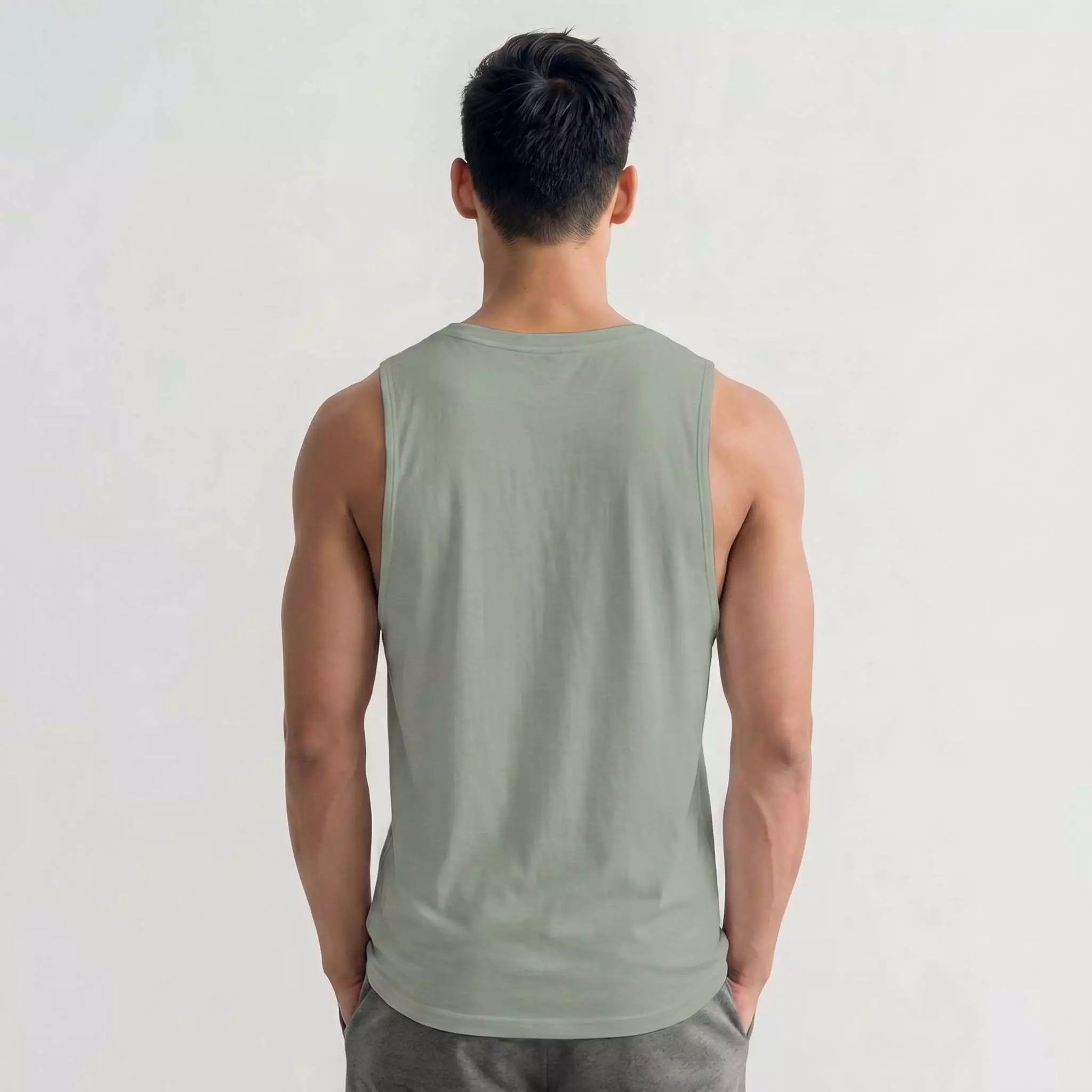 THIRDDAY Kaos Kutung Tank Top Instacool "never give up" sage MUA53