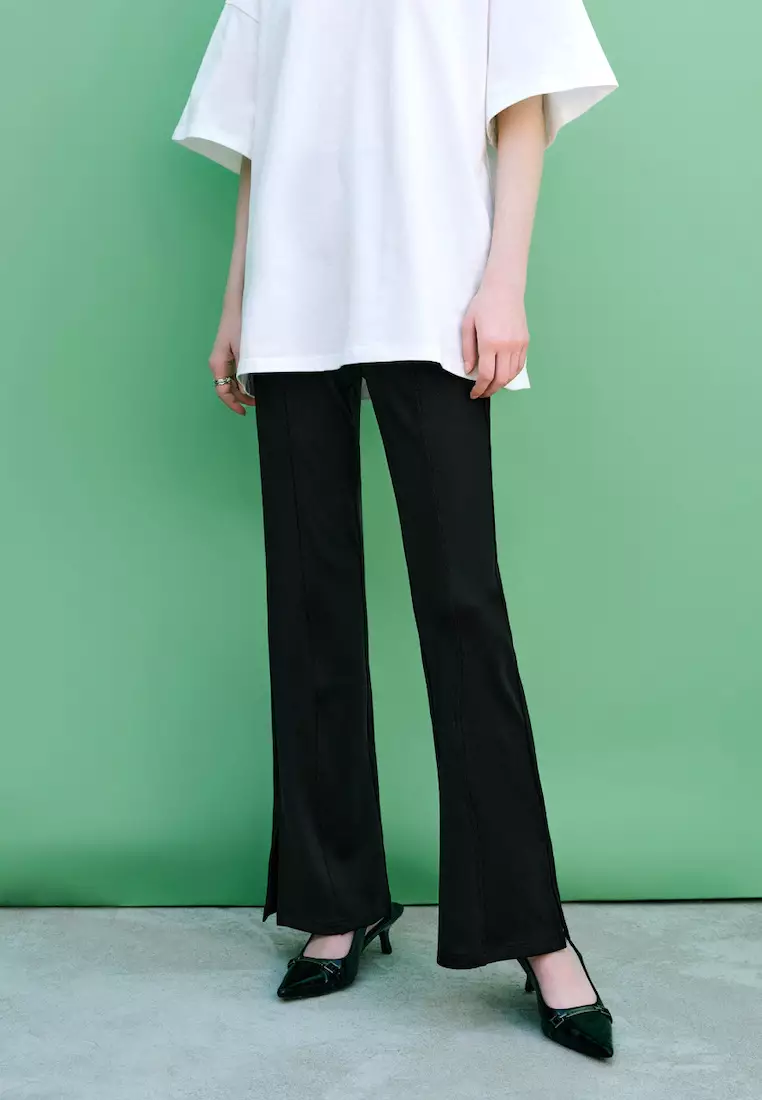 Buy Urban Revivo Ribbed Knit Flare Pants 2024 Online