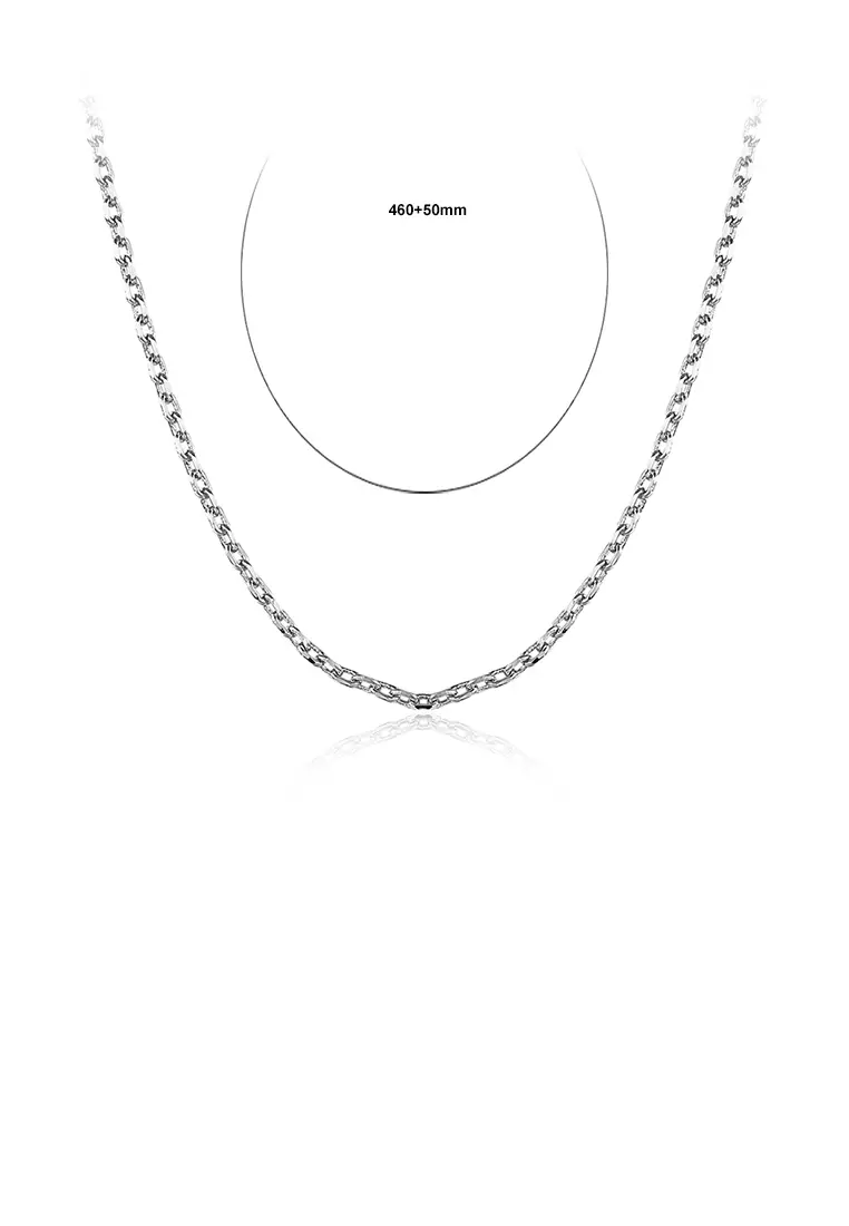 Buy Glamorousky Simple and Fashion Plated Platinum Square Necklace