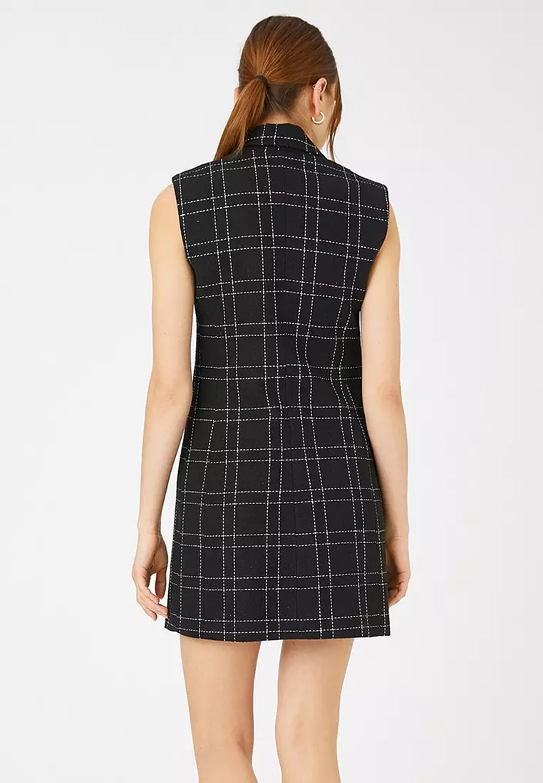 Sleeveless Wool Blend Jacket Dress