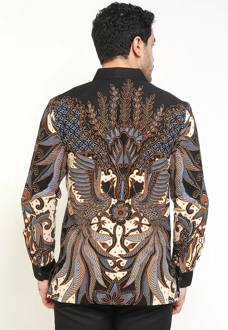 Kemeja Lengan Panjang Pria Reguler Fit Full Furing Rianty Prasaja Black