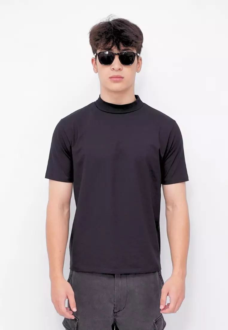 Ryusei Fitted Tee High Neck Neo Flex - Kaos Pria High Neck Slim Fit Premium
