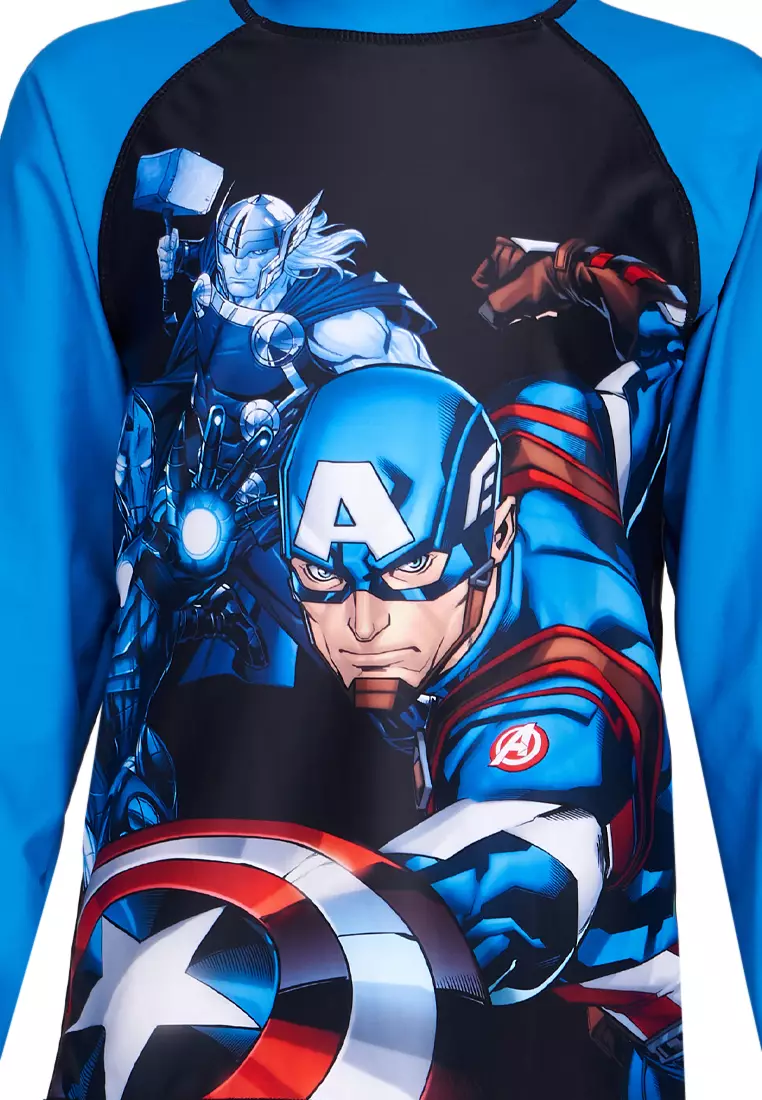 Captain America Long sleeved Rashguard Kids Swimwear