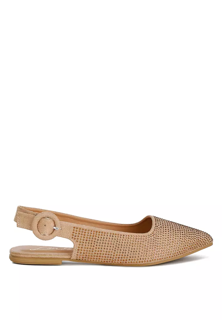 Discount on London Rag  shoes - SKU: Beige Rhinestones Slingback Mules