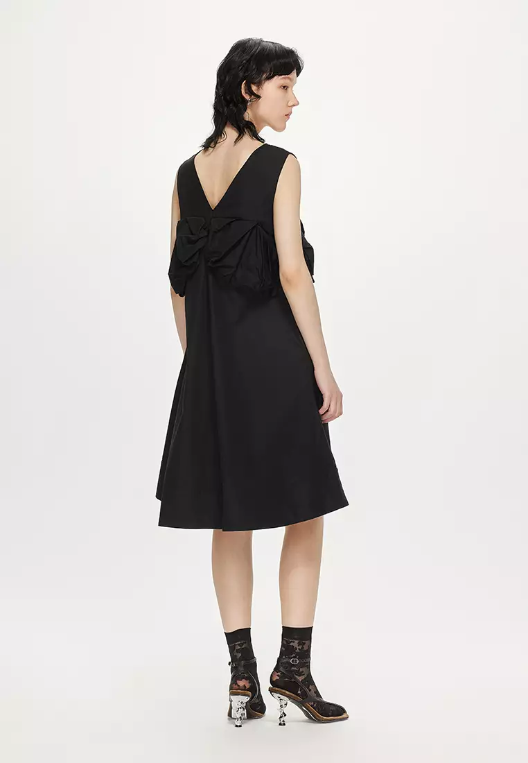Poplin A-Line Elegant Sleeveless Dress