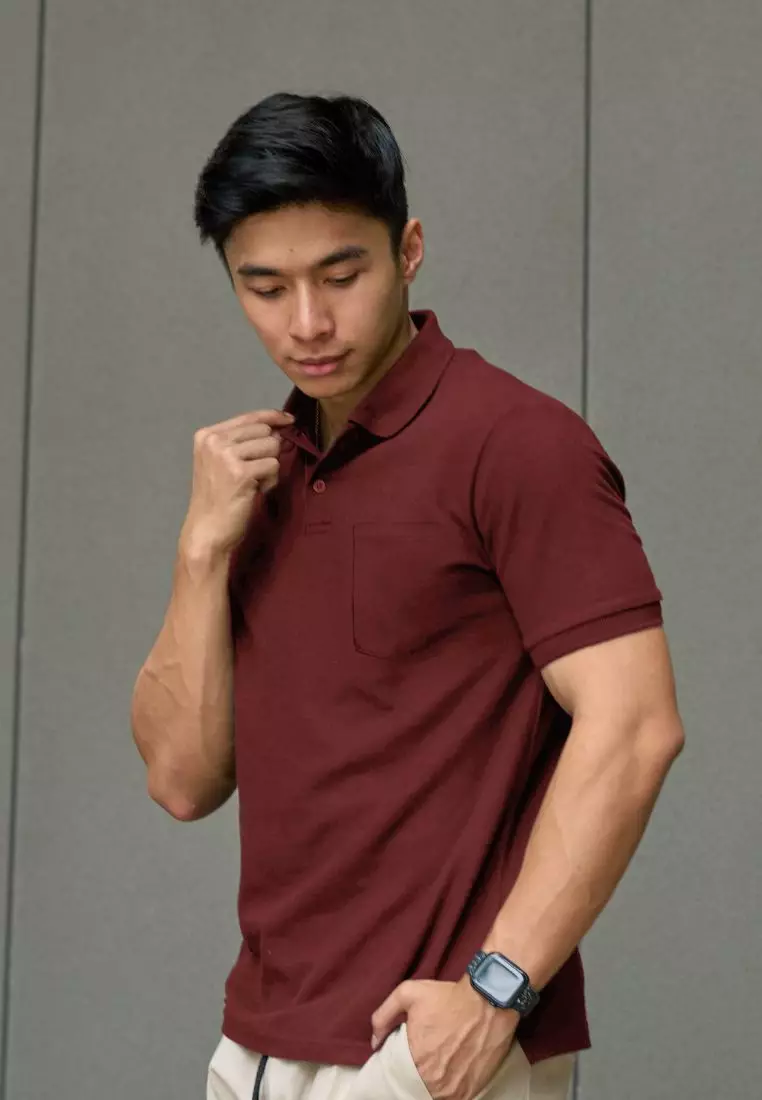Kale MAX POCKET MAROON / Kaos Polo Pria / Kaos Pria / Kaos kerah / Polo Shirt Slim Fit