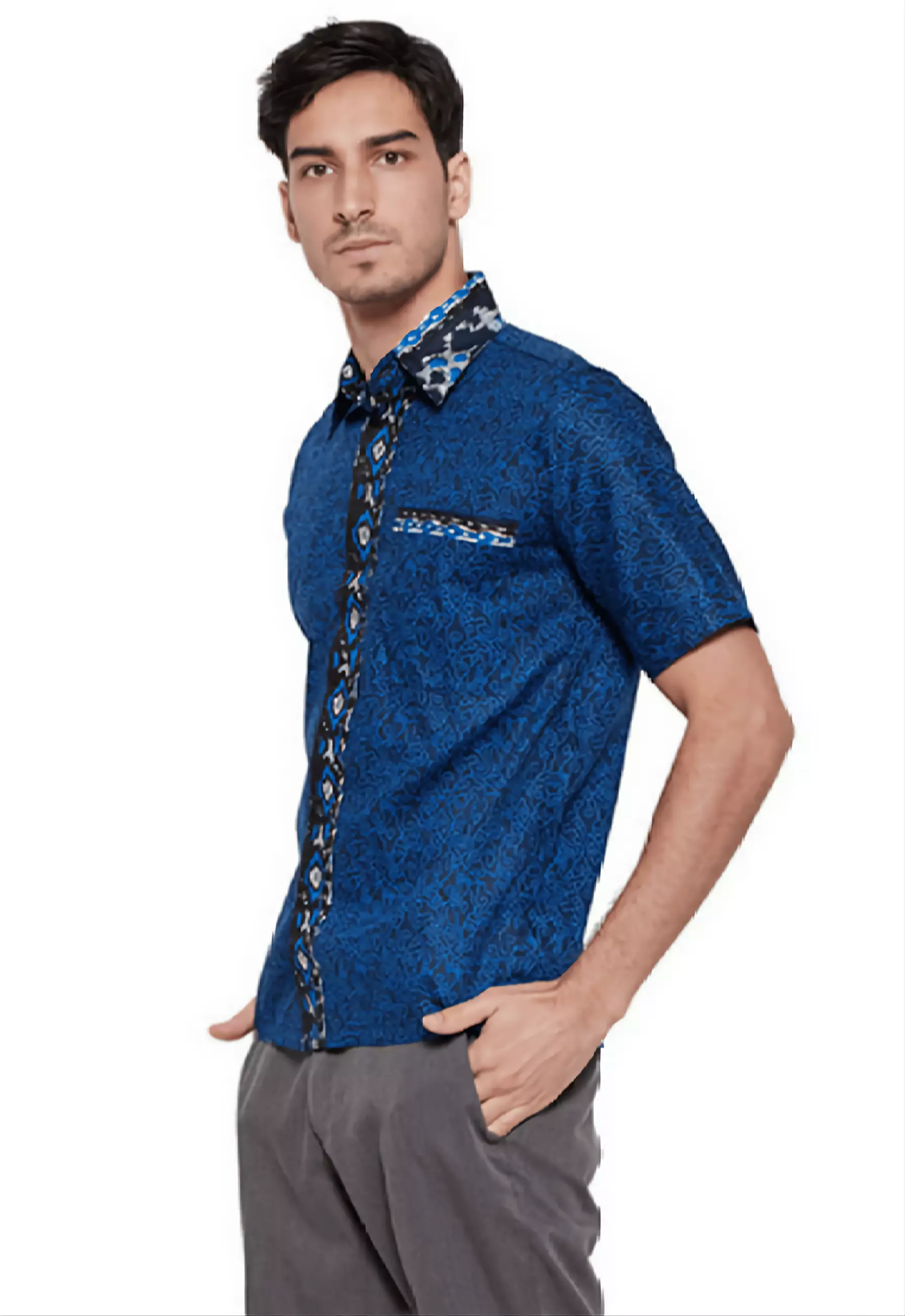 Megomendung Kemeja Batik Exclusive Premium Pria Casual Modern Lengan Pendek