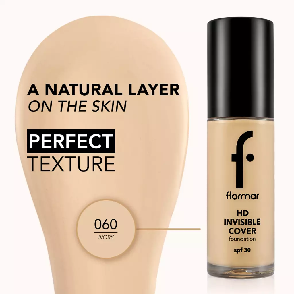 Flormar Invisible Cover HD Foundation - 50 Light Beige