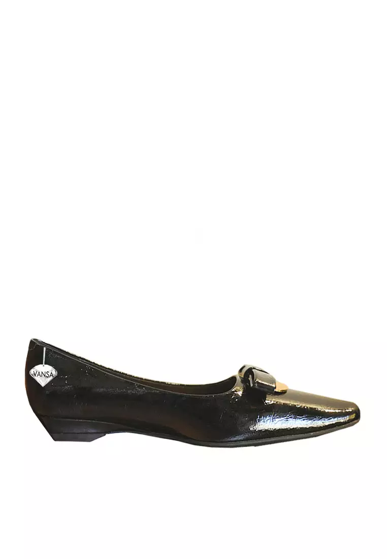 Discount on Twenty Eight Shoes  shoes - SKU: VANSA Bow Metal Buckle Flat Wedges VSW-F-3189-2