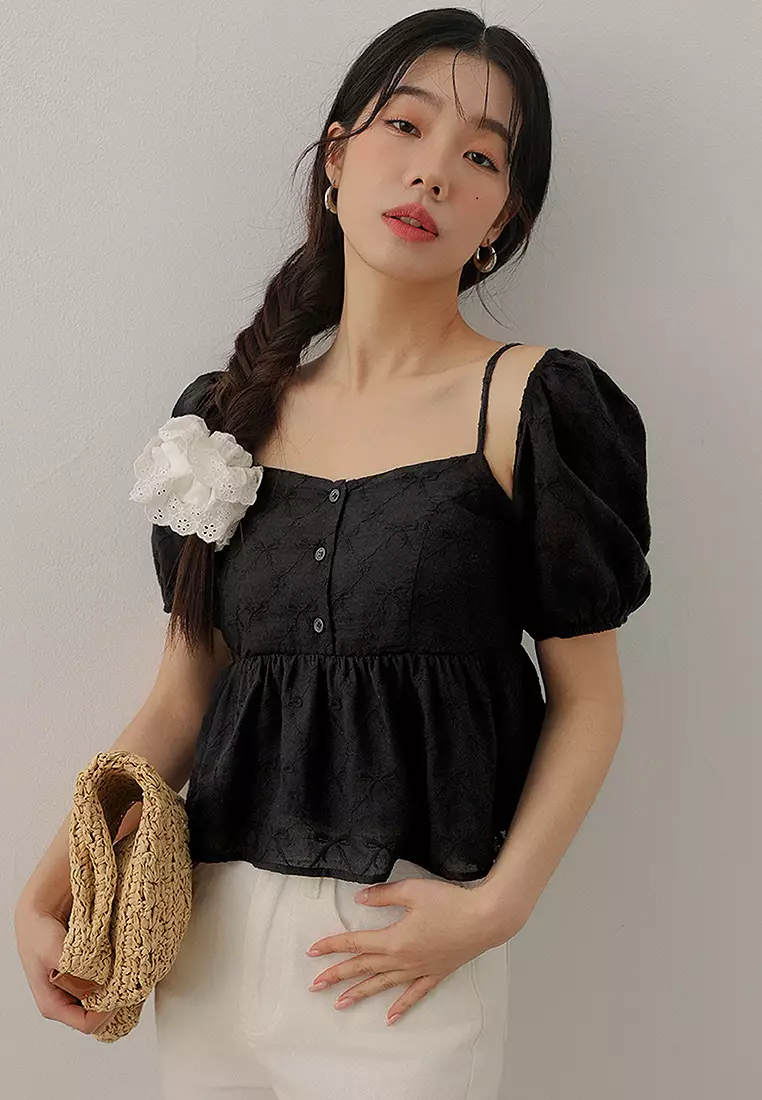 Removable Puff Sleeves Top