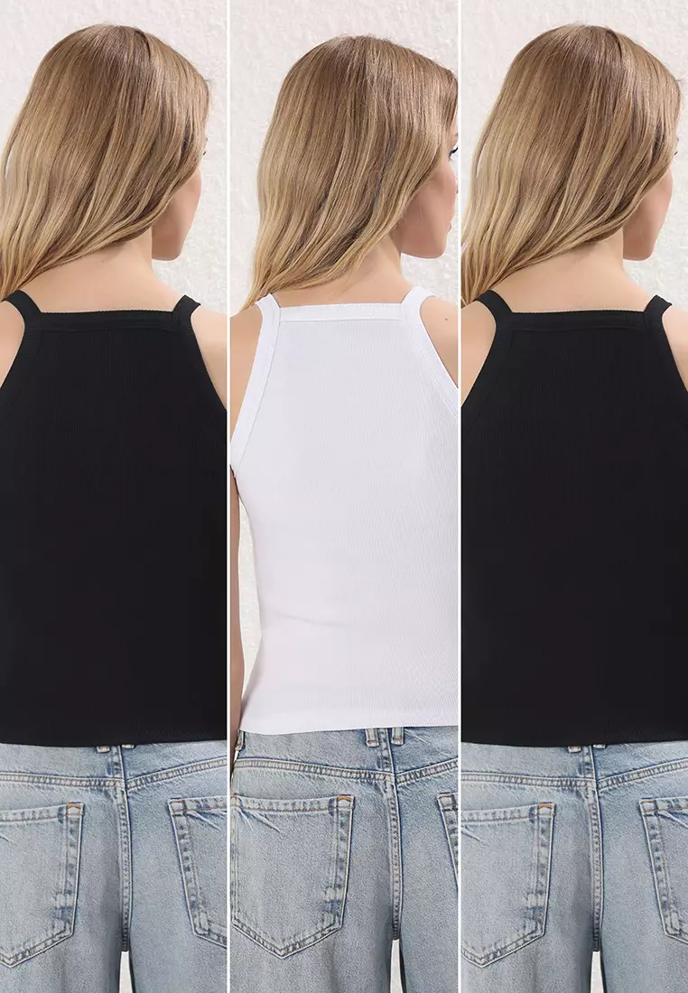 Black-Black/White Knitted Undershirt Twoss25Al00056