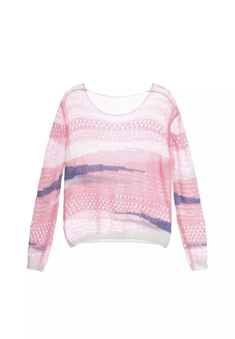 Contrast Streaks Knit Top