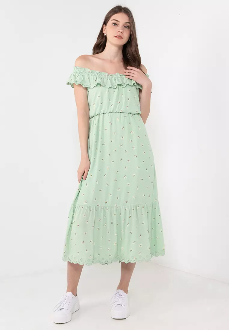 Sleeveless Ruffle Midi Dress (cv)