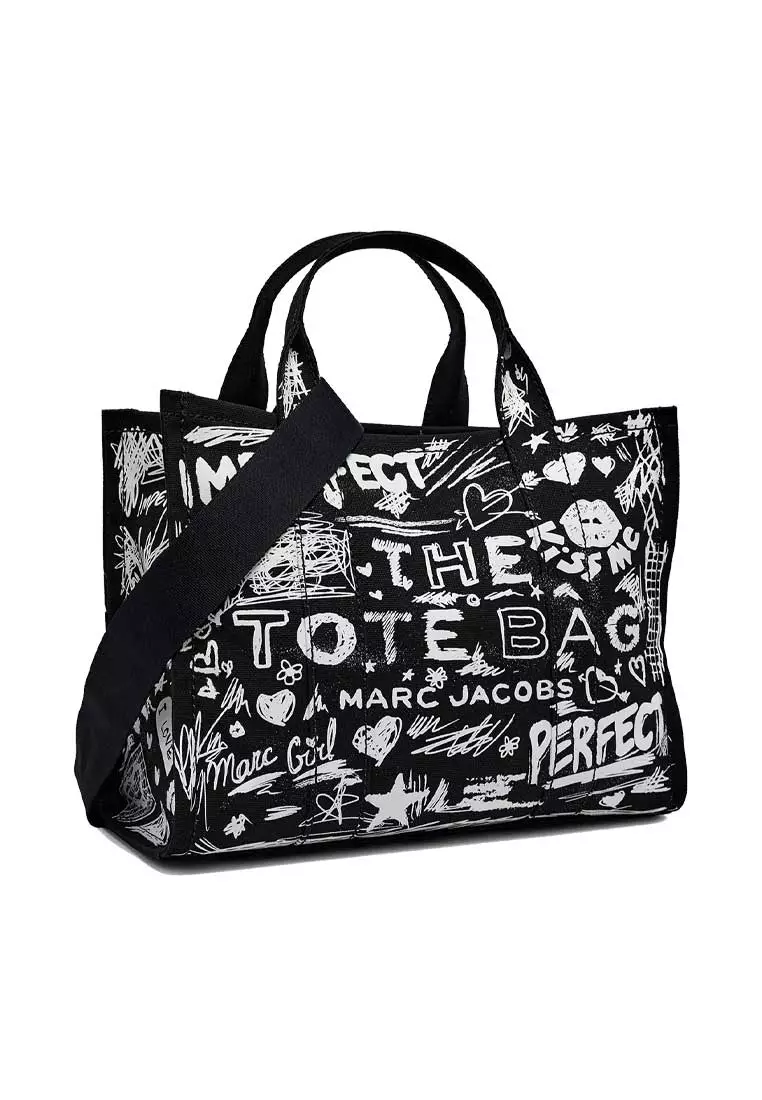 The Punk Scribble Canvas Medium Tote Bag Black Multi 2S6HTT015H02
