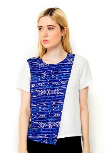 Asymetric Ethnic Printed Blouse
