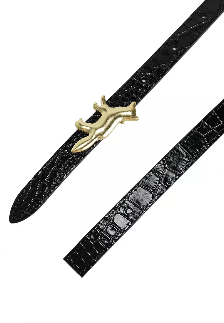 Maison Kitsune Profile Fox Leather Belt 2026 | Buy Maison Kitsune