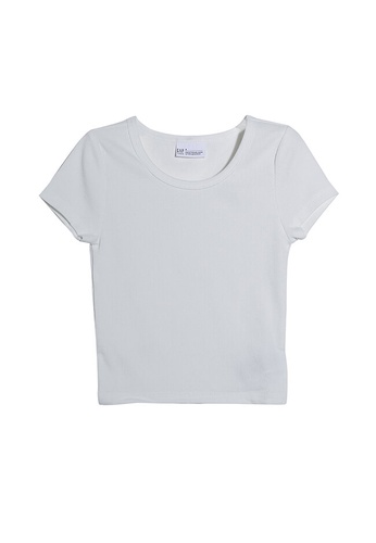 GAP white Teen Ribbed-Knit T-Shirt A8506KA32FBF0FGS_1