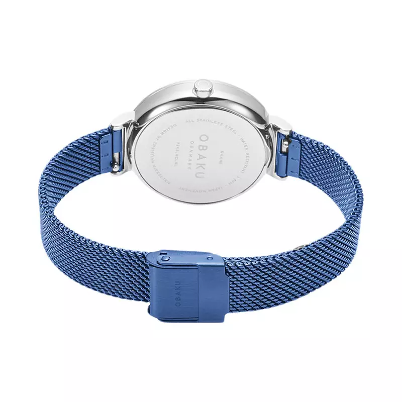 Jam Tangan Wanita Obaku V243LMCLML Maane Arctic Blue Dial Blue Mesh Strap