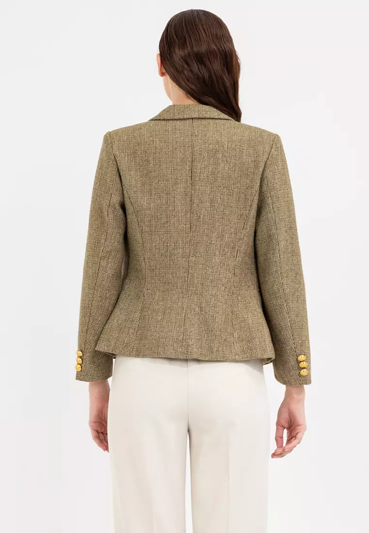 Slim Micro Houndstooth Blazer