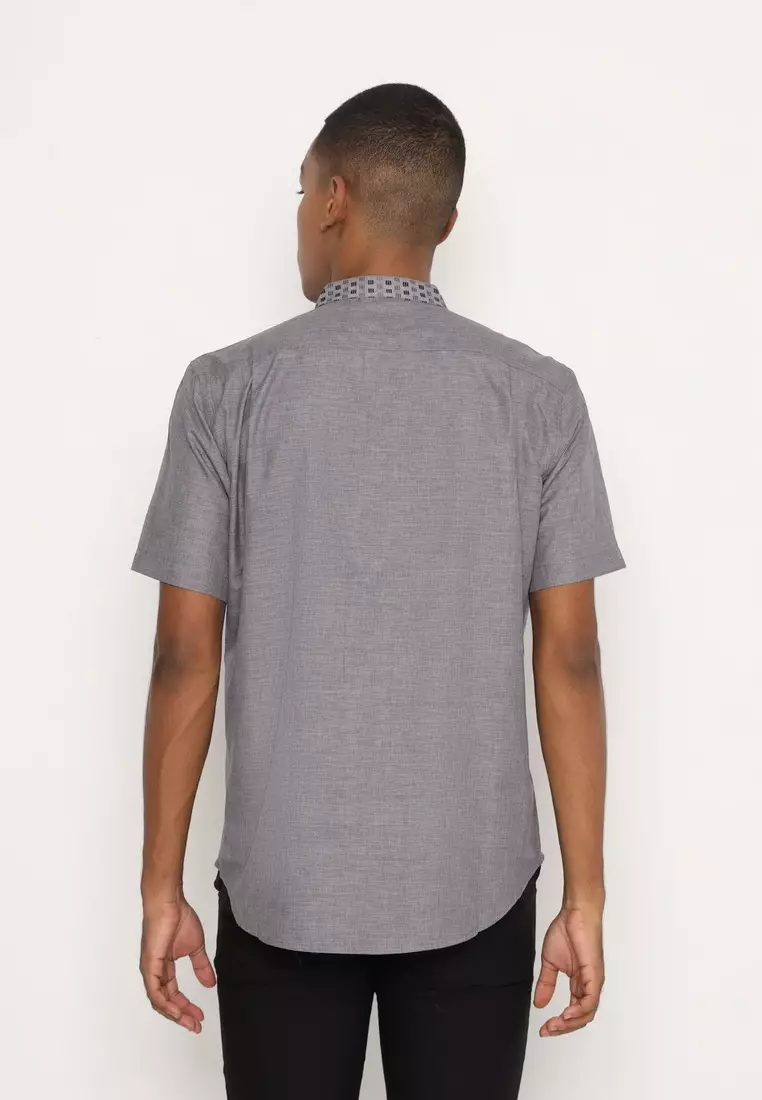 RBJ Kemeja Koko Border Abu Regular Fit Pria