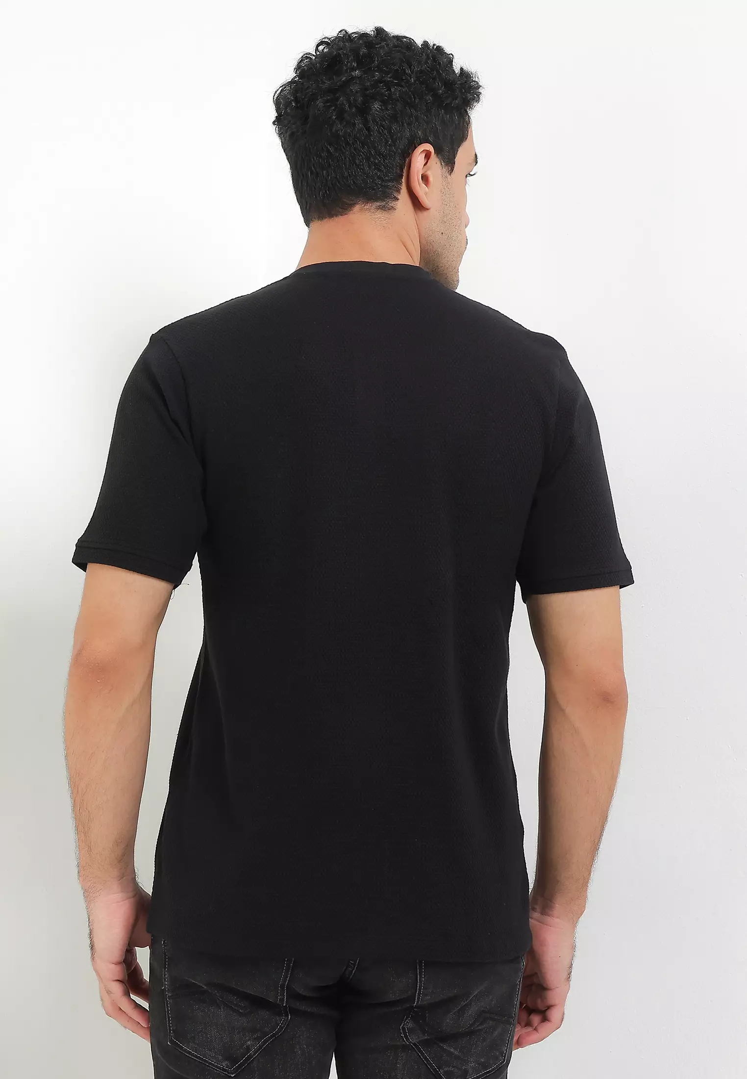 Cressida Henley Shirt Premium Black - I062H